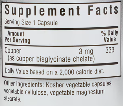 Bluebonnet Nutrition Chelated Copper (Медь в хелатной форме) 90 капсул