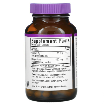 Bluebonnet Nutrition Magnesium Plus B6 (Магний плюс B6) 90 капсул