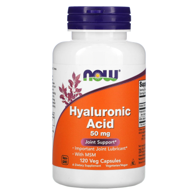 NOW Hyaluronic Acid With MSM (Гиалуроновая кислота с МСМ) 50 мг 120 капсул