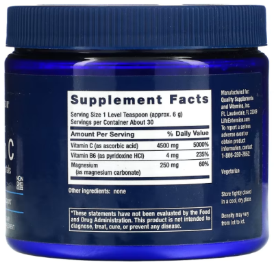 Life Extension Effervescent Vitamin C Magnesium Crystals 180 г
