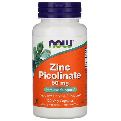 Now Foods Zinc Picolinate (Пиколинат цинка) 50 мг 120 капсул