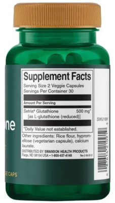 Swanson L-Glutathione (L-глутатион) 250 мг 60 вег капсул