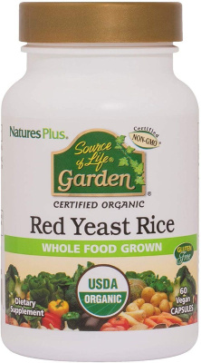 NaturesPlus Source of Life Garden RED YEAST RICE (Органический красный дрожжевой рис) 600 мг 60 капсул