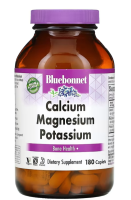 Bluebonnet Nutrition Calcium Magnesium Potassium (Кальций магний калий) 180 каплет