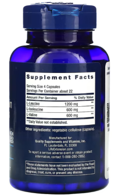 Life Extension Branched Chain Amino Acids (Аминокислоты с разветвленной цепью) 90 капсул