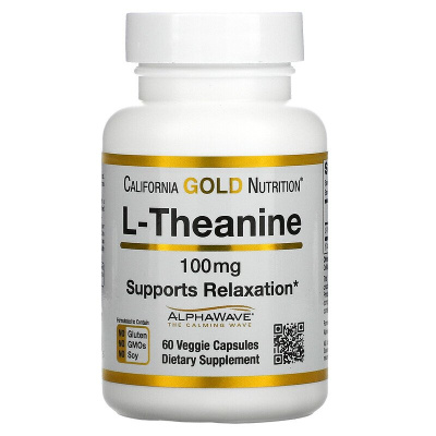 California Gold Nutrition AlphaWave L-Theanine (L-теанин) 100 мг 60 растительных капсул