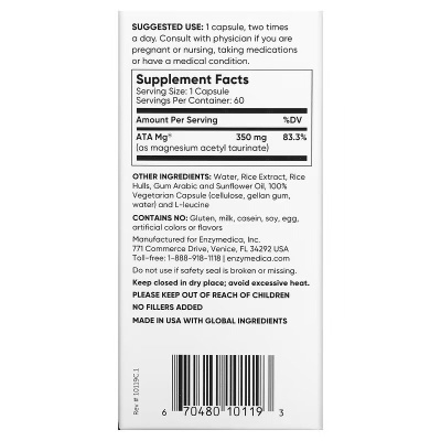 Enzymedica Magnesium Mind (Магний для умственной деятельности) 60 капсул