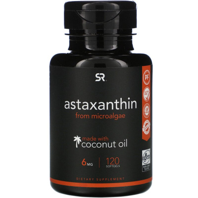 Sports Research Astaxanthin (астаксантин с кокосовым маслом) 6 мг 120 капсул