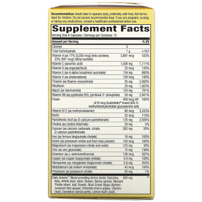 Nature's Way Alive! Max6 Potency (мультивитаминный комплекс c железом) 90 капсул