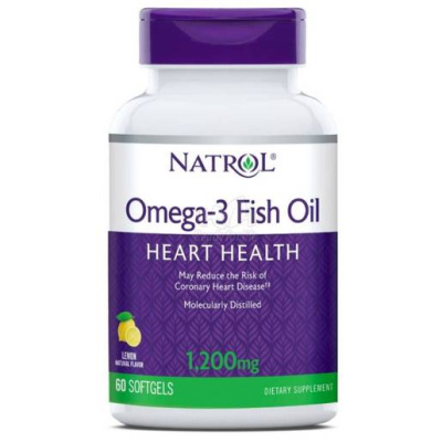 Natrol Omega 3 Fish Oil (Рыбий жир омега-3) со вкусом лимона 1000 мг 60 капсул
