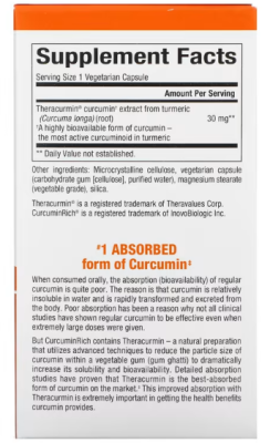 Natural Factors CurcuminRich Theracurmin (теракурмин) 30 вег капсул