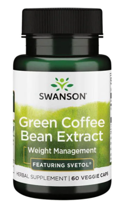 Swanson Green Coffee Bean Extract (Экстракт зеленых кофейных зерен со Светолом) 200 мг 60 вег капсул