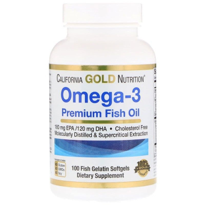 California Gold Nutrition Omega-3 Premium Fish Oil 100 капсул