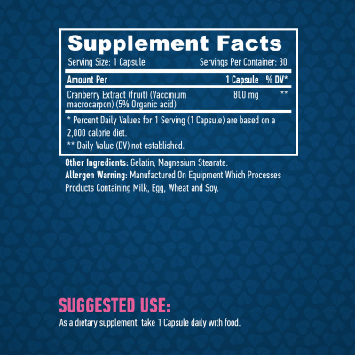 Haya Labs Cranberry Fruit Extract (Экстракт Плодов клюквы) 800 мг 30 капсул