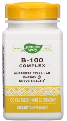 Nature's Way B-100 Complex with B2 coenzyme (Комплекс B-100 с коэнзимом B2) 100 капсул