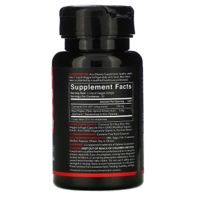 Sports Research CoQ10 with BioPerine & Coconut Oil (коэнзим Q10 с экстрактом BioPerine и кокосовым маслом) 100 мг 30 капсул