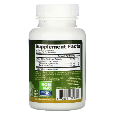 Jarrow Formulas Ginkgo Biloba 50:1 (Гинкго Билоба 50:1) 120 капсул