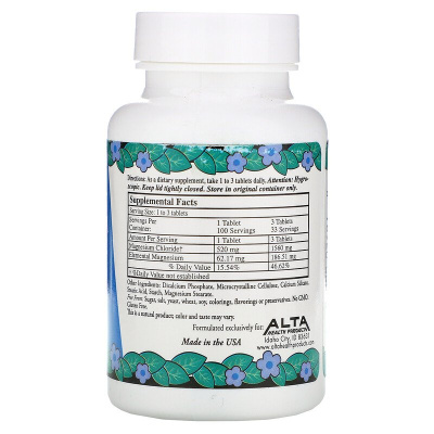 Alta Health Magnesium Chloride (Хлорид магния) 100 таблеток