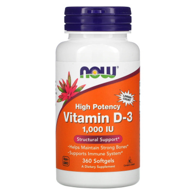 Now Foods Vitamin D-3 1000 IU 360 капсул