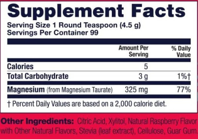 KAL Heart Magnesium Fine Powder (Магний для поддержки сердца и кровообращения) малина 325 мг 445 гр