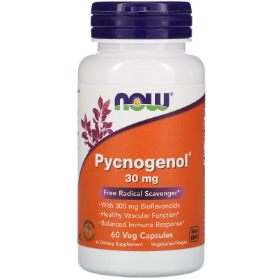 Now Foods Pycnogenol (Пикногенол) 30 мг 60 капсул