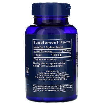 Life Extension Taurine (Таурин) 1000 мг 90 капсул