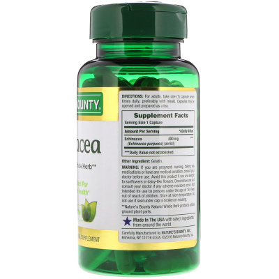 Nature's Bounty Echinacea (Эхинацея) 400 мг 100 капсул