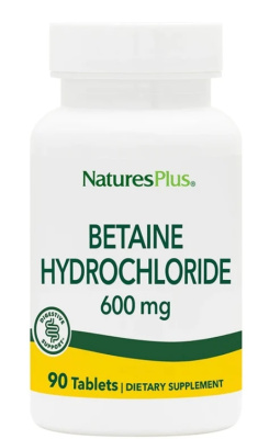NaturesPlus Betaine Hydrochloride (Бетаин гидрохлорид) 600 мг 90 таблеток