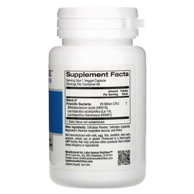 Lake Avenue Nutrition Women`s Probiotic (Пробиотики для женщин) 20 млрд КОЕ 60 капсул