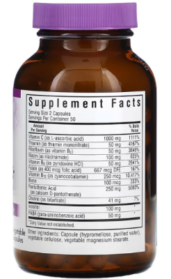 Bluebonnet Nutrition Stress B-Complex (Комплекс витаминов группы B) 100 вег капсул