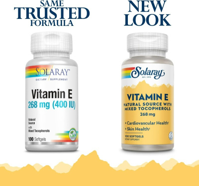 Solaray E d-Alpha Tocopherol (Витамин E d-альфа-токоферол) 400 МЕ 100 гелевых капсул