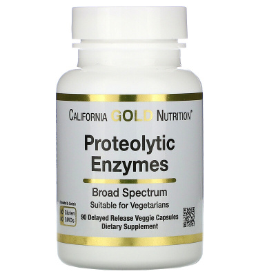 California Gold Nutrition Proteilytic Enzymes (протеолитические ферменты) 90 капсул
