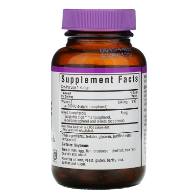 Bluebonnet Nutrition Vitamin E (Витамин E) 200 МЕ 100 капсул