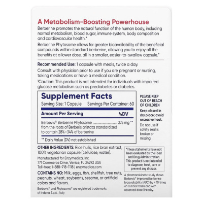 Enzymedica Berberine Phytosome (Бербериновые фитосомы) 60 капсул