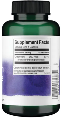 Swanson Chromium Picolinate (Пиколинат хрома) 200 мкг 200 капсул