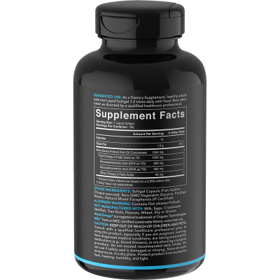 Sports Research Omega-3 Fish Oil (Рыбий жир с омега-3 тройная сила) 1250 мг 180 капсул