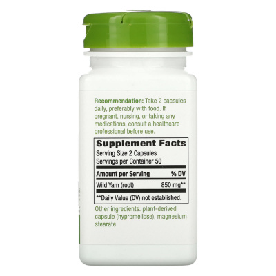Nature's Way WILD YAM (Корень дикого ямса) 425 мг 100 веганских капсул