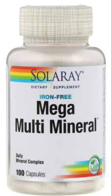 Solaray Mega Multi Mineral Iron free (Мультиминералы без железа) 100 капсул