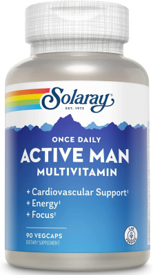 Solaray Once Daily Active Man (Мужские мультивитамины раз в день) 90 капсул