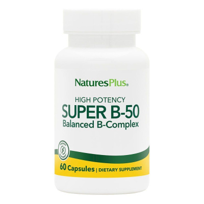 NaturesPlus SUPER B-50 COMPLEX 60 вег капсул, срок годности 03/2026