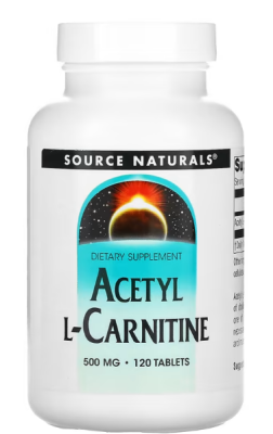 Source Naturals Acetyl L-Carnitine (Ацетил-L-карнитин) 500 мг 120 таблеток