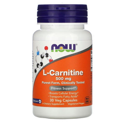 Now Foods L-Carnitine 500 мг 30 вег. капсул