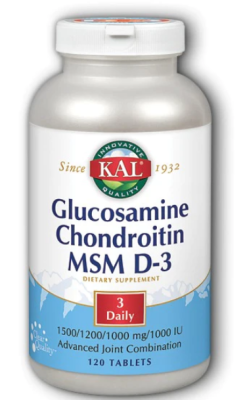 KAL Glucosamine Chondroitin MSM D-3 (Глюкозамин Хондроитин МСМ D-3) 120 таблеток