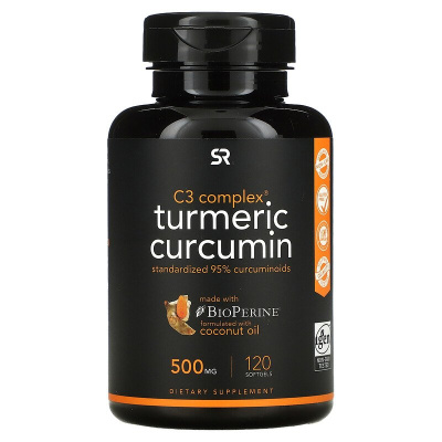 Sports Research C3 Complex Turmeric Curcumin (Куркумин из куркумы)  500 мг 120 капсул