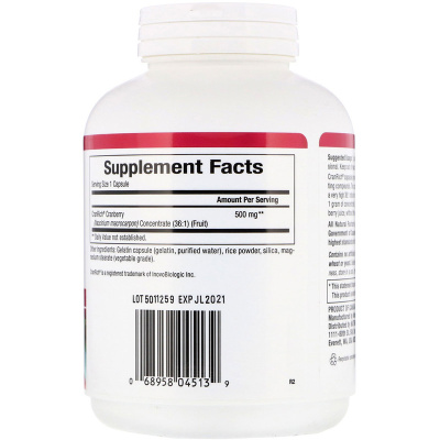 Natural Factors CranRich Super Strength Cranberry Concentrate (концентрат клюквы) 500 мг 180 капсул