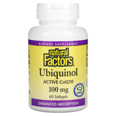 Natural Factors Ubiquinol Active CoQ10 (Убихинол активный коэнзим Q10) 100 мг 60 softgels