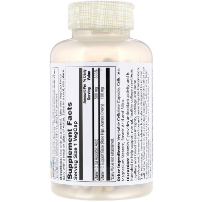 Solaray Timed Release Vitamin C (Витамин C с медленным высвобождением) 500 мг 250 капсул
