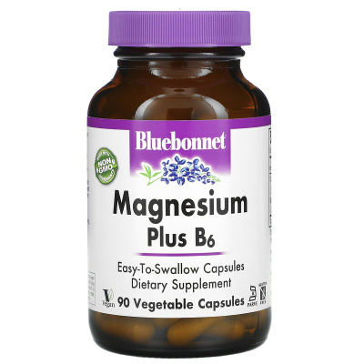 Bluebonnet Nutrition Magnesium Plus B6 (Магний плюс B6) 90 капсул