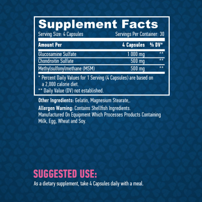 Haya Labs Glucosamine Chondroitin & MSM Complex (Глюкозаминовый хондроитин и МСМ комплекс) 120 капсул