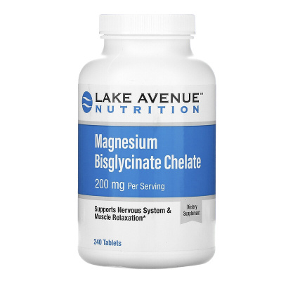 Lake Avenue Nutrition хелатный бисглицинат магния 200 мг 240 таблеток
